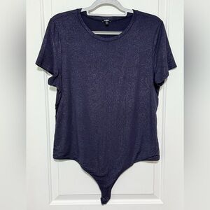 Express Glittering Midnight Blue Bodysuit